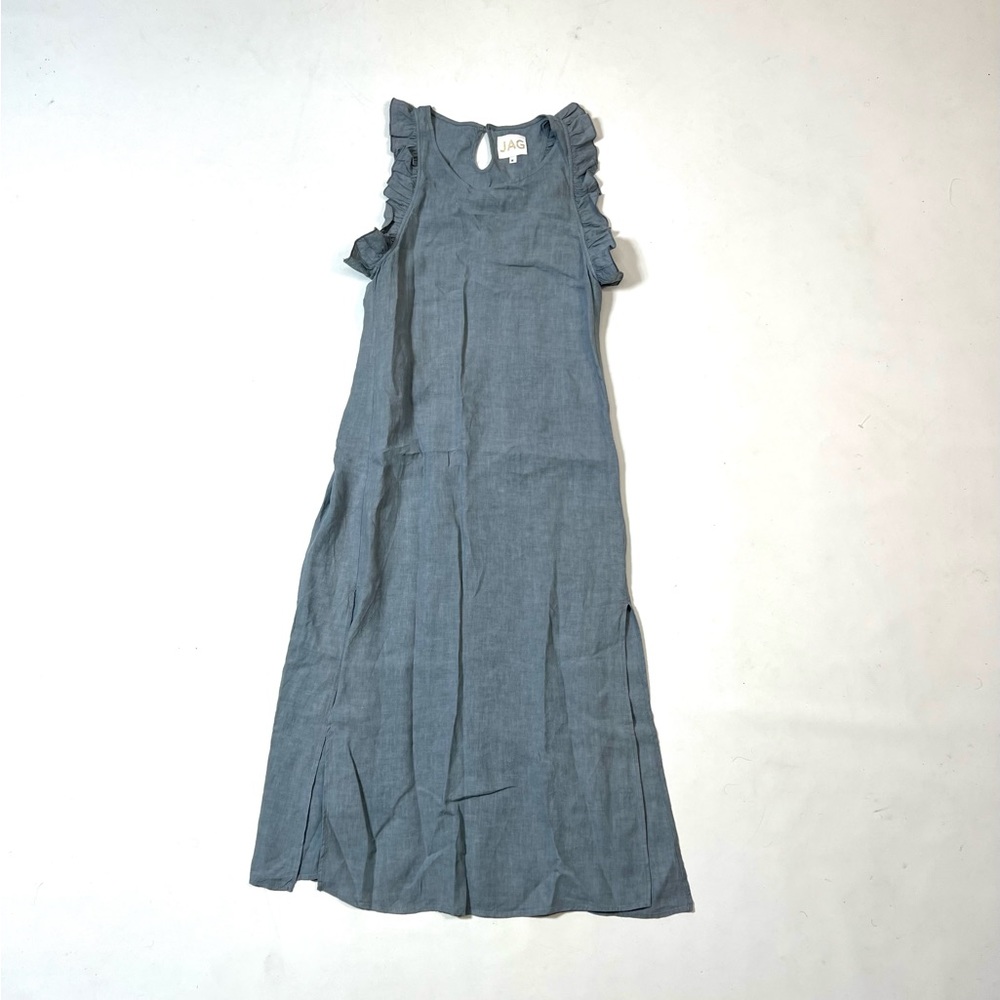 Jag Blue Ruffle Sleeve Maxi Dress